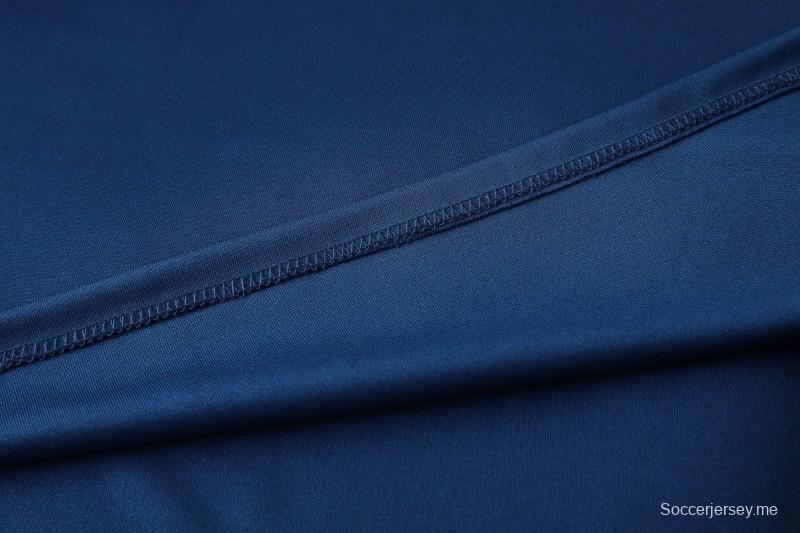 25/26 أديداس سترة رياضية بسحاب كامل أزرق كحلي + بنطلون طويل + سترة رياضية + بنطلون طويل