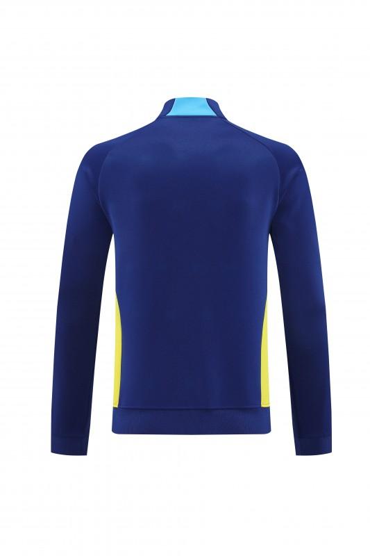 25/26 نادي أرسنال لكرة القدم جاكيت أزرق ملكي بسحاب كامل + بنطلون طويل + سترة رياضية + بنطلون طويل