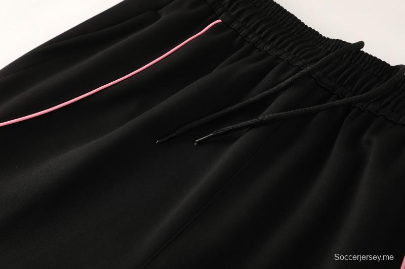 25/26 يوفنتوس جاكيت رياضي أسود بسحاب كامل أسود + بنطلون طويل + جاكيت رياضي أسود