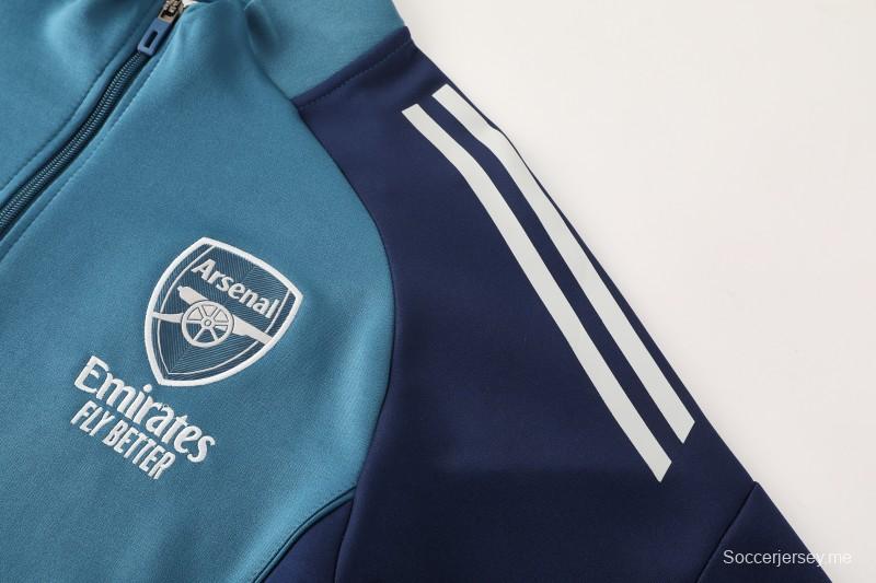 25/26 أرسنال سترة رياضية بسحاب كامل أزرق داكن اللون الأزرق الداكن + بنطلون طويل