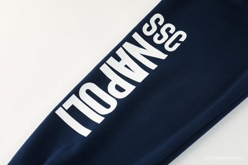 25/26 نابولي أزرق سماوي أزرق سحاب كامل سترة رياضية + بنطلون طويل