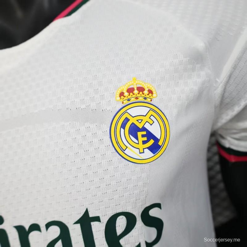 26/27 نسخة اللاعب 26/27 قميص ريال مدريد المنزلي أبيض وردي أسود