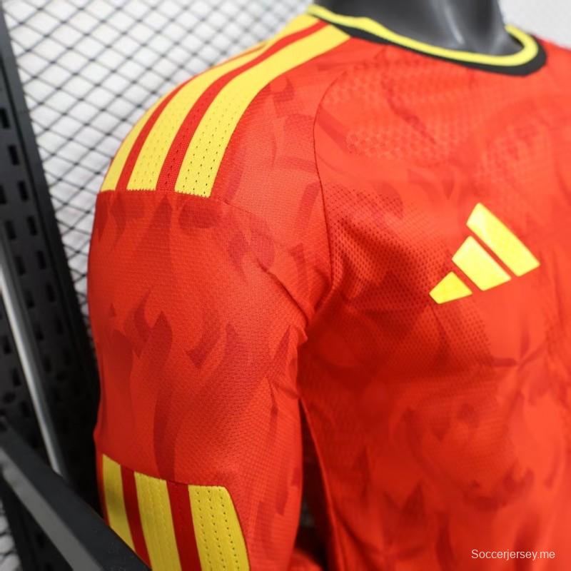 إصدار اللاعب 2026 بلجيكا 2026 قميص بأكمام طويلة أكمام حمراء اللون الأحمر