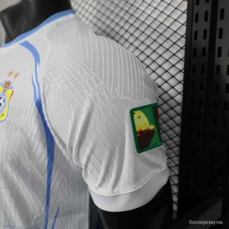 نسخة اللاعب 2026 قميص جمهورية الكونغو الديمقراطية الثالث باللون الأبيض والأزرق الهندسي 2026