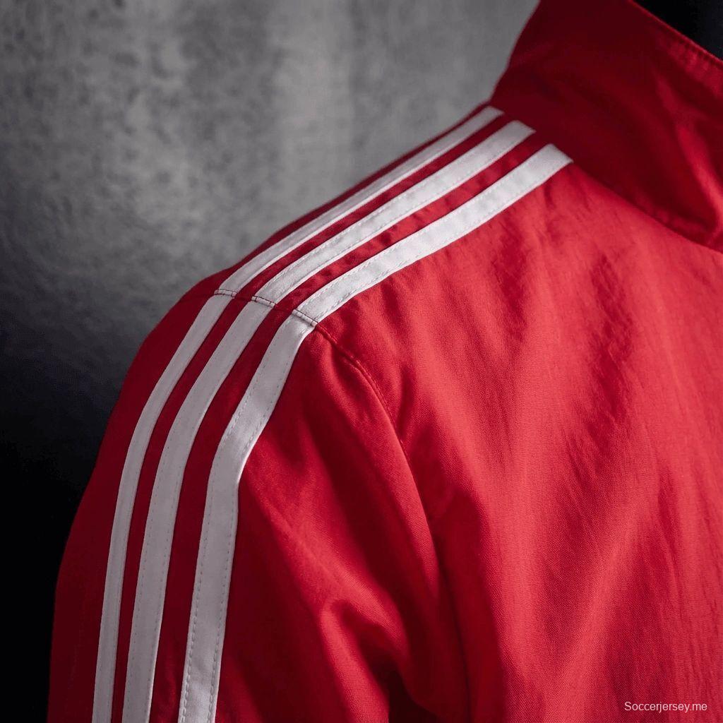 2026 سترة سيفاليا FC حمراء وبيضاء قابلة للانعكاس بسحاب كامل