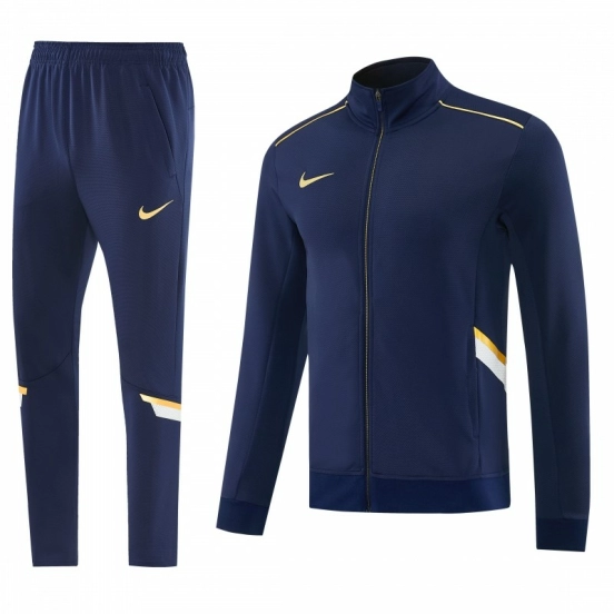 2026 NIKE سترة زرقاء داكنة بسحاب كامل + بنطال طويل
