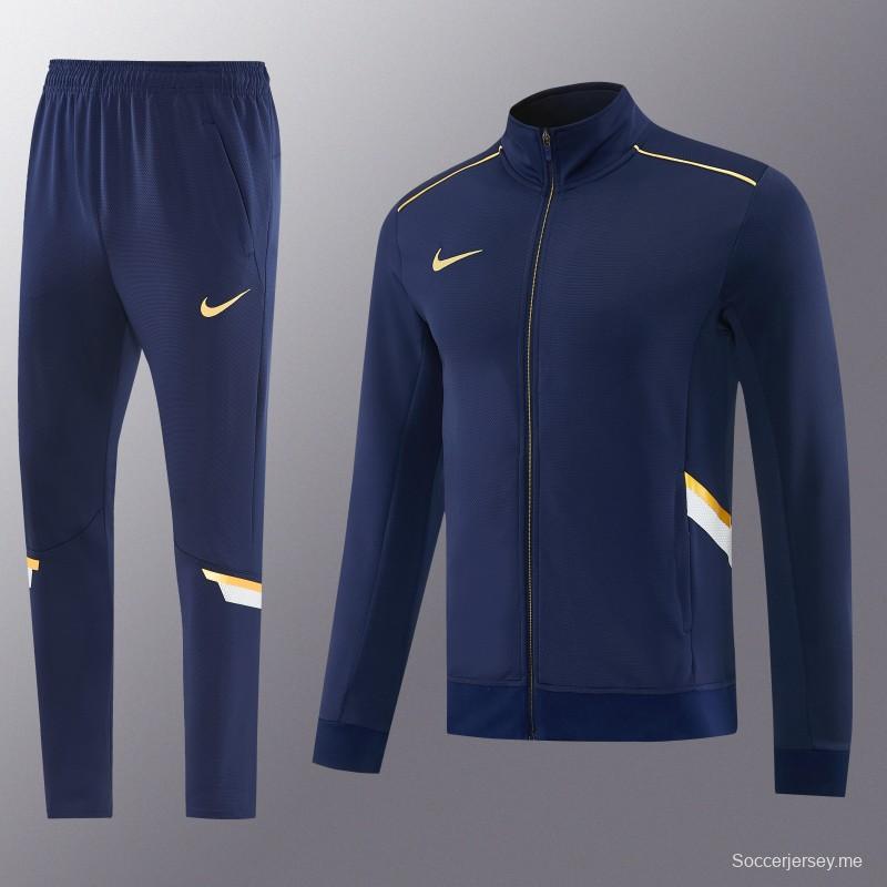 2026 NIKE سترة زرقاء داكنة بسحاب كامل + بنطال طويل