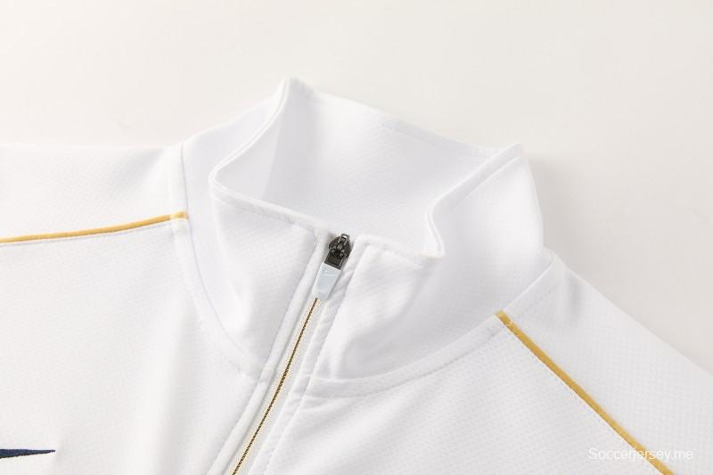 2026 NIKE سترة بيضاء بسحاب كامل + بنطال طويل