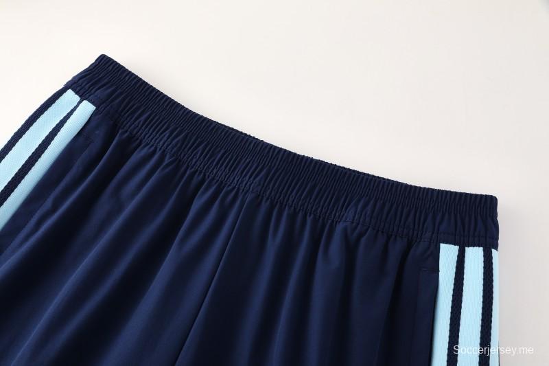 2026 سترة زرقاء داكنة بزر كامل + بنطال طويل من الأرجنتين