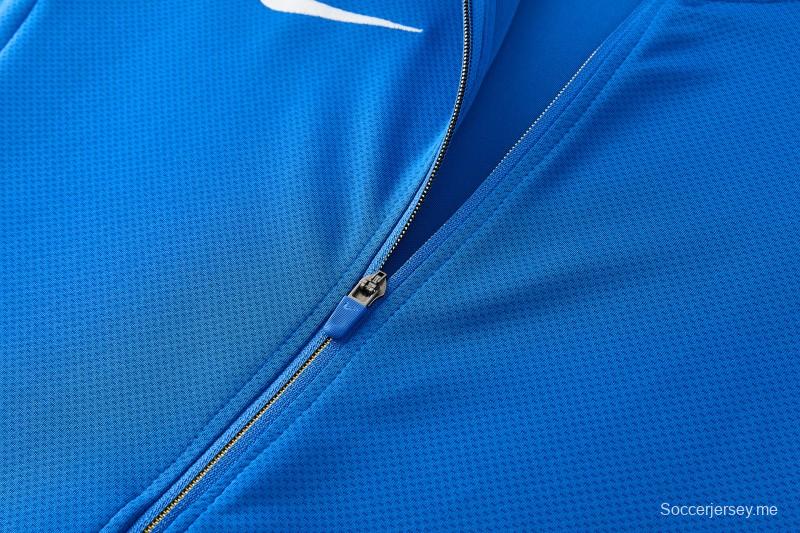 2026 NIKE سترة زرقاء بسحاب كامل + بنطال طويل