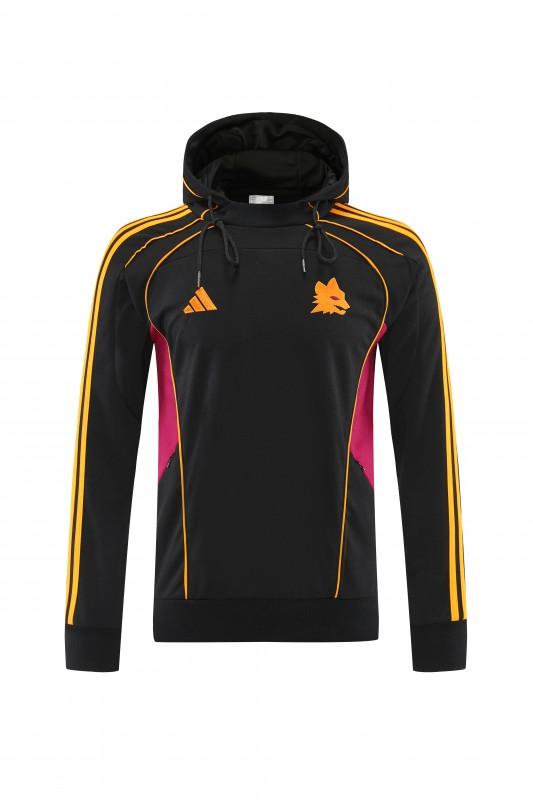 26/27 رومان: طقم رياضي أسود بغطاء للرأس وسحاب كامل + بنطال طويل