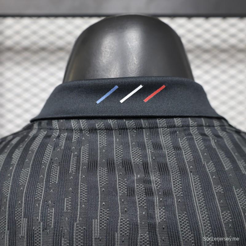 25/26 نسخة اللاعب باريس سان جيرمان قميص أسود بأكمام طويلة رمادية