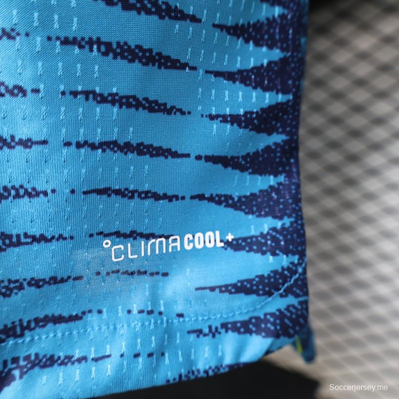 2026 نسخة اللاعبين قميص أزرق كولومبي بنمط متعرج متموج