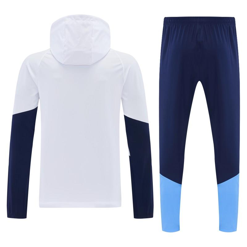 26/27 الأرجنتين  طقم رياضي باللون الأبيض مع سترة بغطاء للرأس وسحاب كامل + بنطال طويل