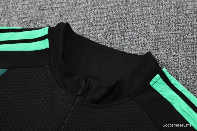 26/27  طقم رياضي مكسيكي أسود بنصف سحاب + بنطال طويل