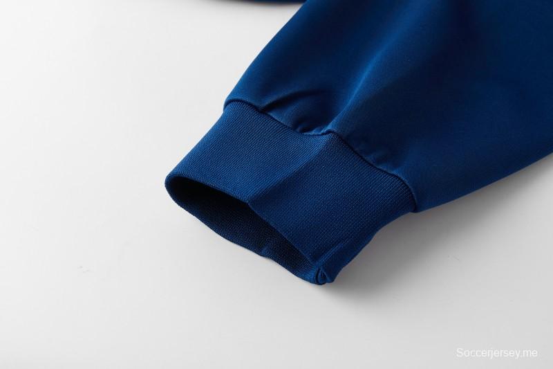 2026  سترة من أديداس باللون الأزرق الملكي بسحاب كامل + بنطال طويل