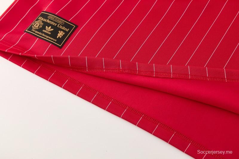 26/27  قميص مانشستر يونايتد الأحمر بأكمام قصيرة + شورت كرة قدم