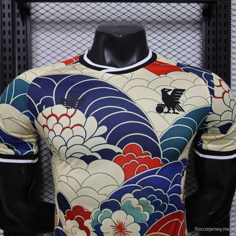 قميص اللاعب الإصدار 2026 باللون الكريمي مع تصميم موجة أوكييو-إي  إصدار خاص من Adidas Originals