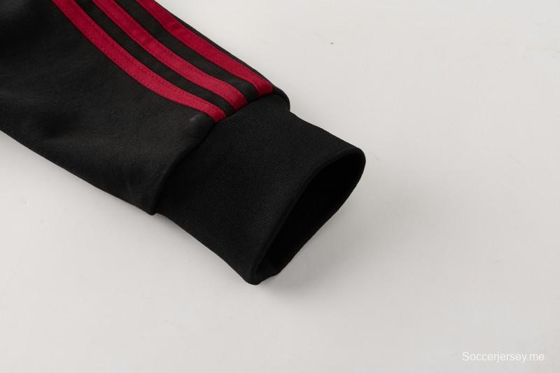 26/27 ليفربول  طقم رياضي أسود بغطاء للرأس وسحاب كامل + بنطال طويل