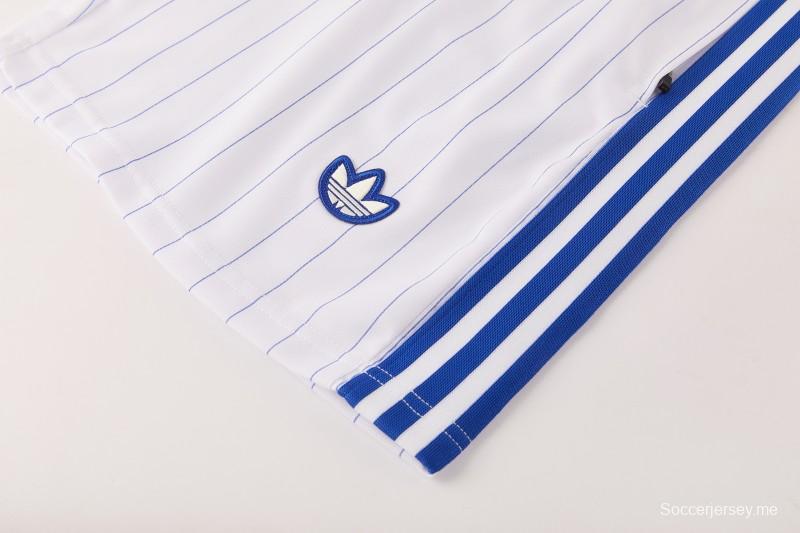 26/27 تشيلسي FC  أزرق  مخطط بأكمام قصيرة + شورت كرة قدم أبيض