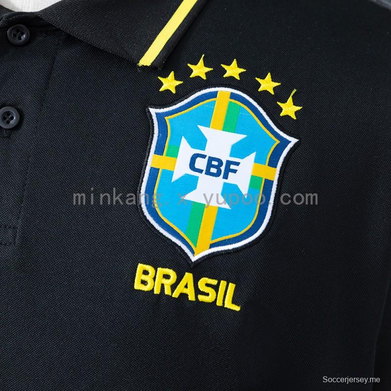 قميص بولو أسود برازيلي 2026