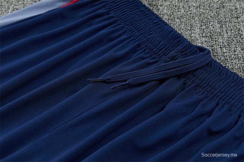 26/27 إنجلترا - أزرق داكن  طقم رياضي مكون من سترة بنصف سحاب + بنطال طويل (Nike)