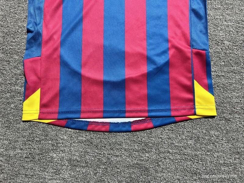 قميص برشلونة للأطفال طراز ريترو 05/06 ذو الأكمام الطويلة للعب على أرض الفريق في دوري أبطال أوروبا