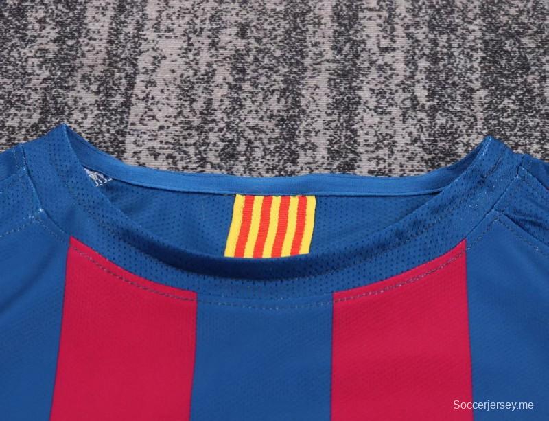 قميص برشلونة الرئيسي للموسم 2005/2006 بنمط رجعي، نسخة الدوري، بأكمام طويلة