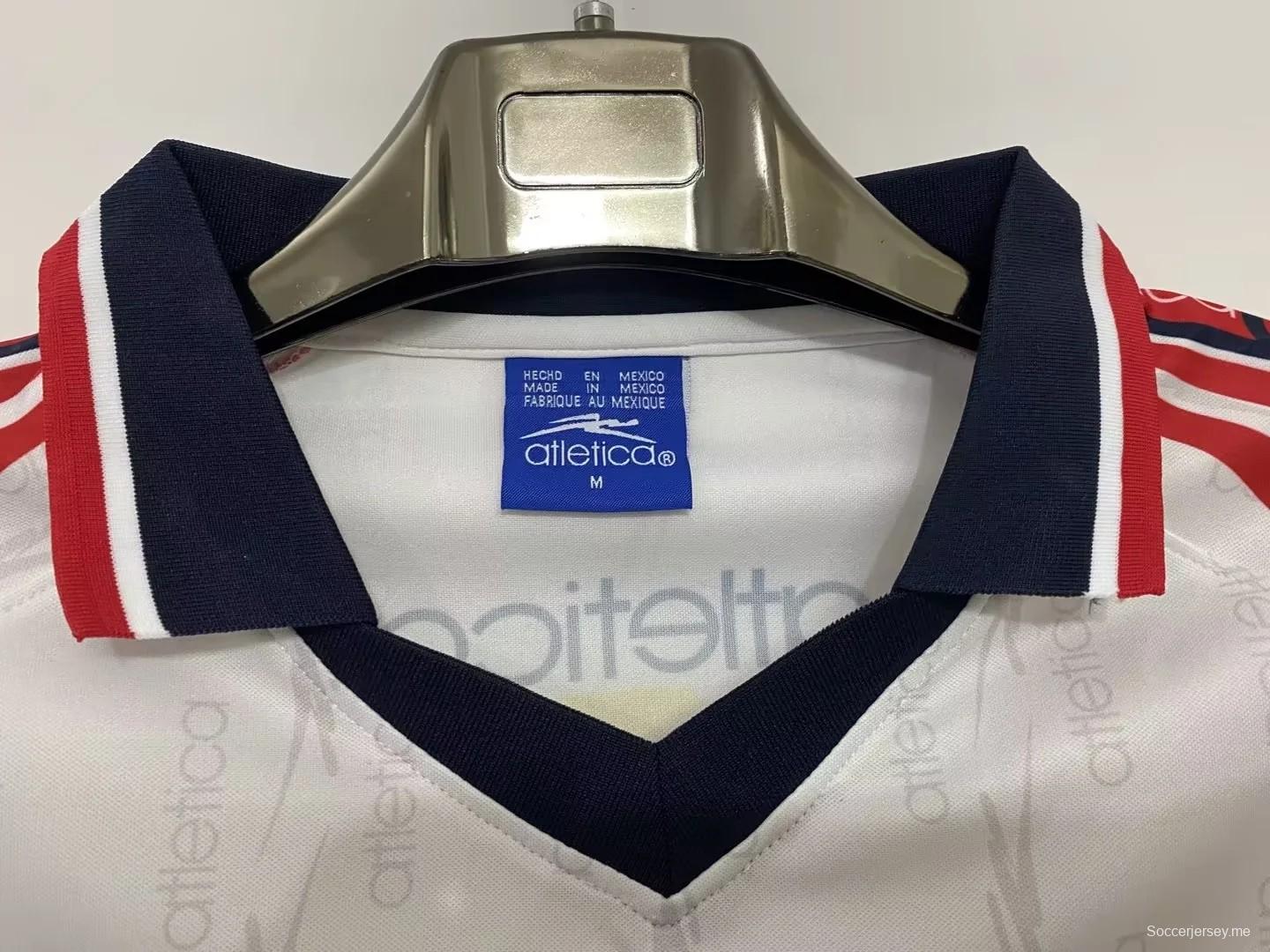 قميص أبيض ريترو 98/99 تشيفاس جوادالاخارا خارجي أبيض
