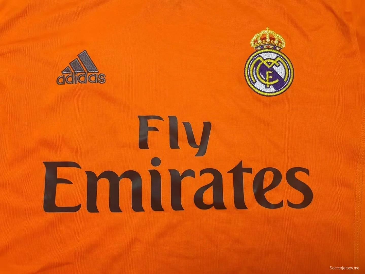قميص ريترو 13/14 ريال مدريد الثالث بأكمام طويلة برتقالية اللون كان يرتديه رونالدو

