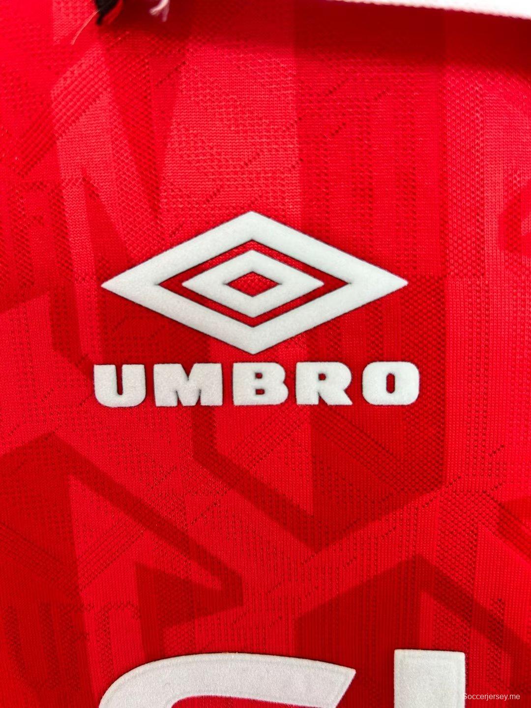 قميص بأكمام طويلة الأكمام ريترو 93/94 مانشستر يونايتد
