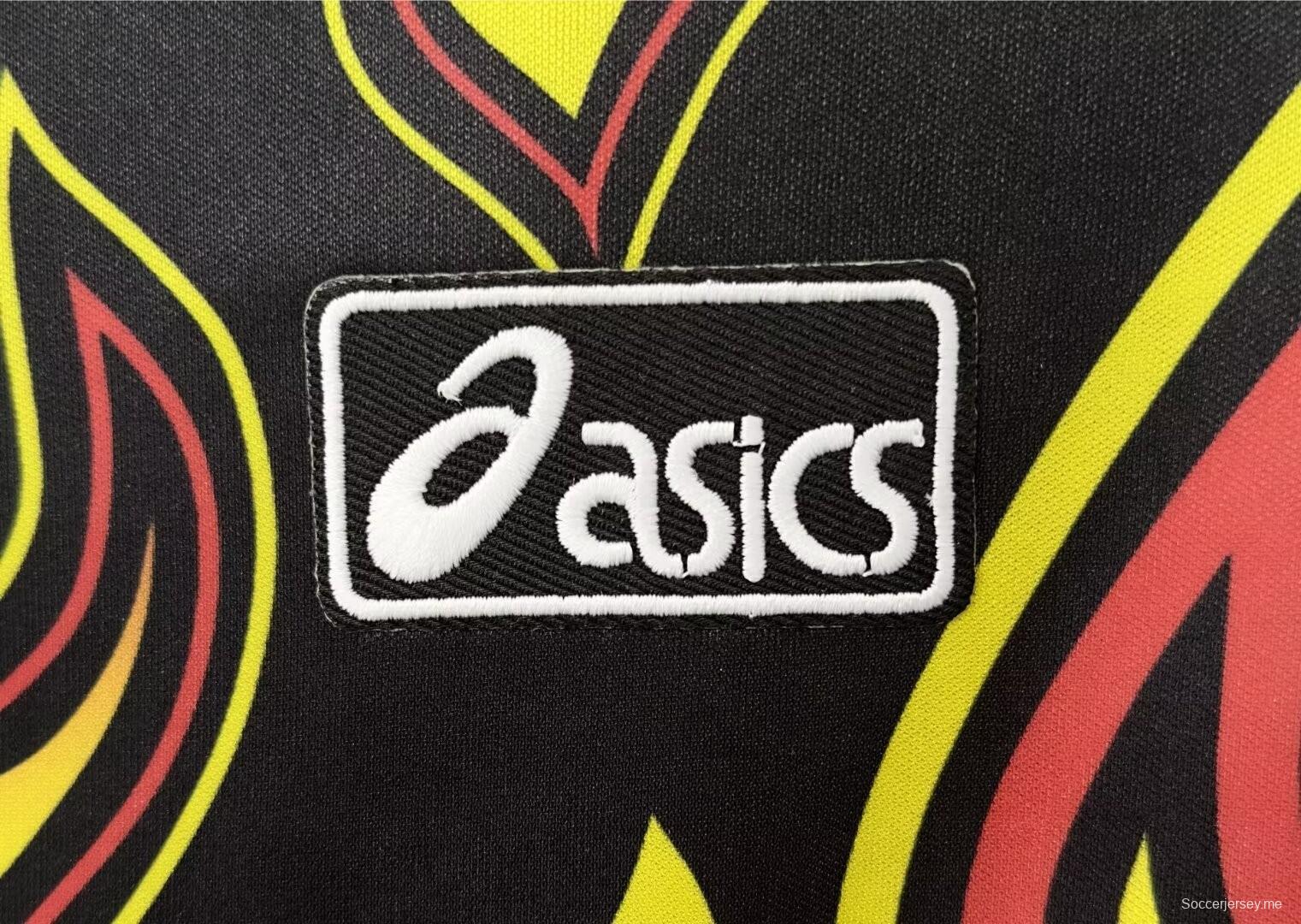 قميص ريترو 1998 حارس مرمى اليابان بأكمام طويلة لهب أحمر اللون
