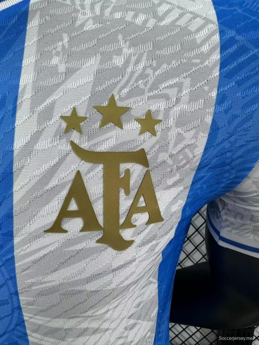 نسخة اللاعب 2024 قميص الأرجنتين 2024 أزرق/أبيض نموذجي
