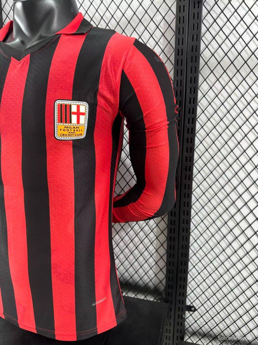 إصدار اللاعب 24/25 قميص بأكمام طويلة الأكمام بمناسبة الذكرى 125 لتأسيس ميلان