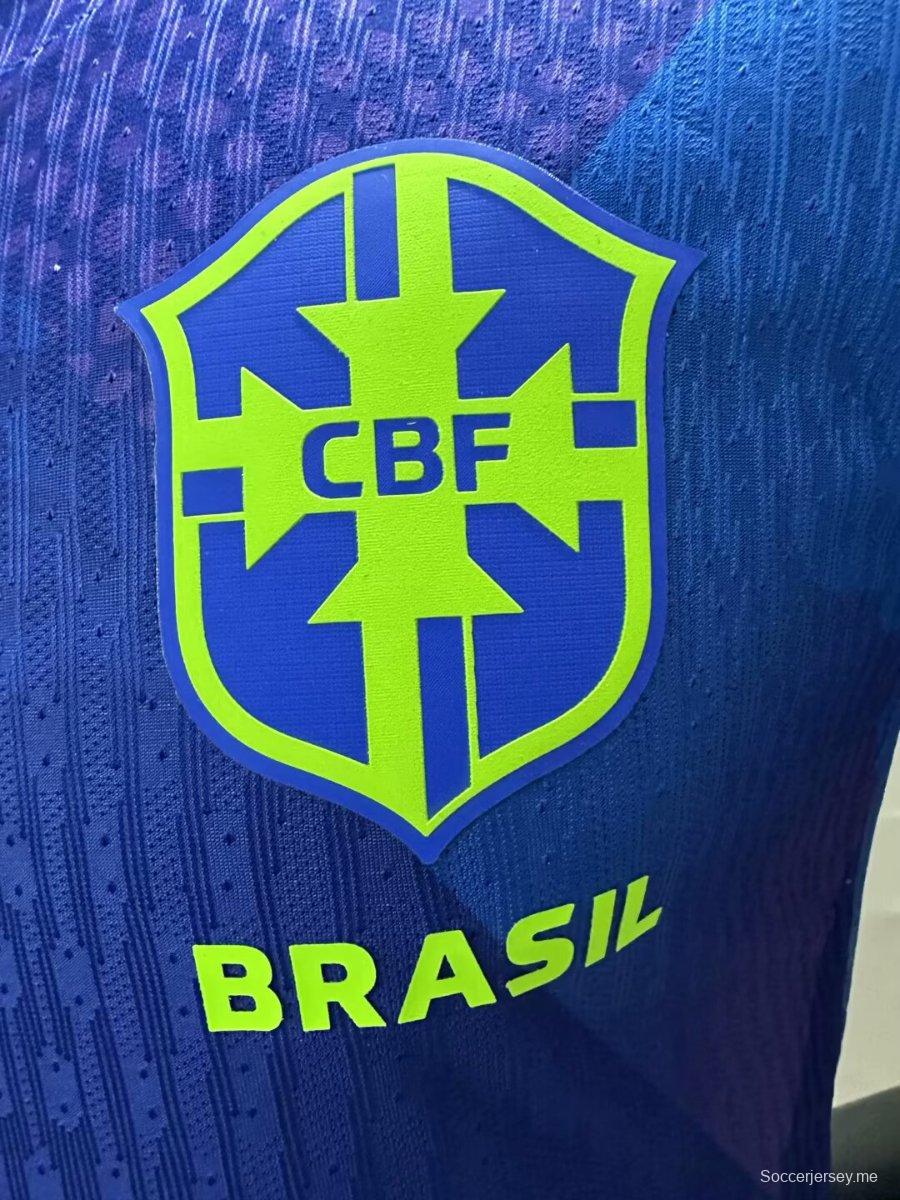 إصدار اللاعب 2025 قميص البرازيل الأزرق خارج الديار 2025