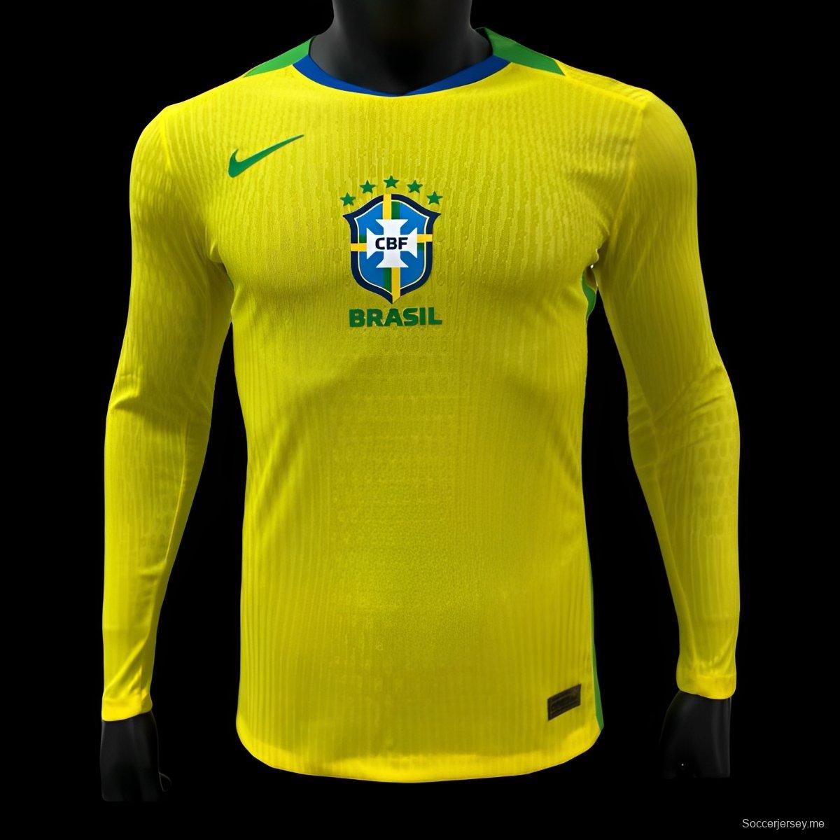 إصدار اللاعب 2025 قميص بأكمام طويلة الأكمام للبرازيل 2025