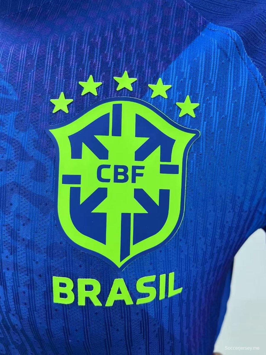 إصدار اللاعب 2025 قميص بأكمام طويلة طويل الأكمام أزرق اللون أزرق اللون البرازيل 2025