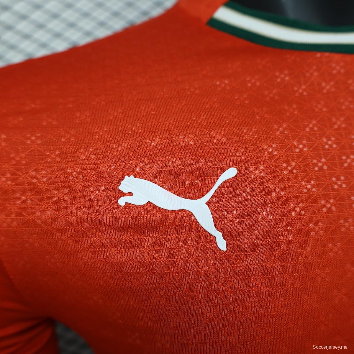 نسخة اللاعب 2024 قميص بأكمام طويلة الأكمام للبرتغال على أرضه