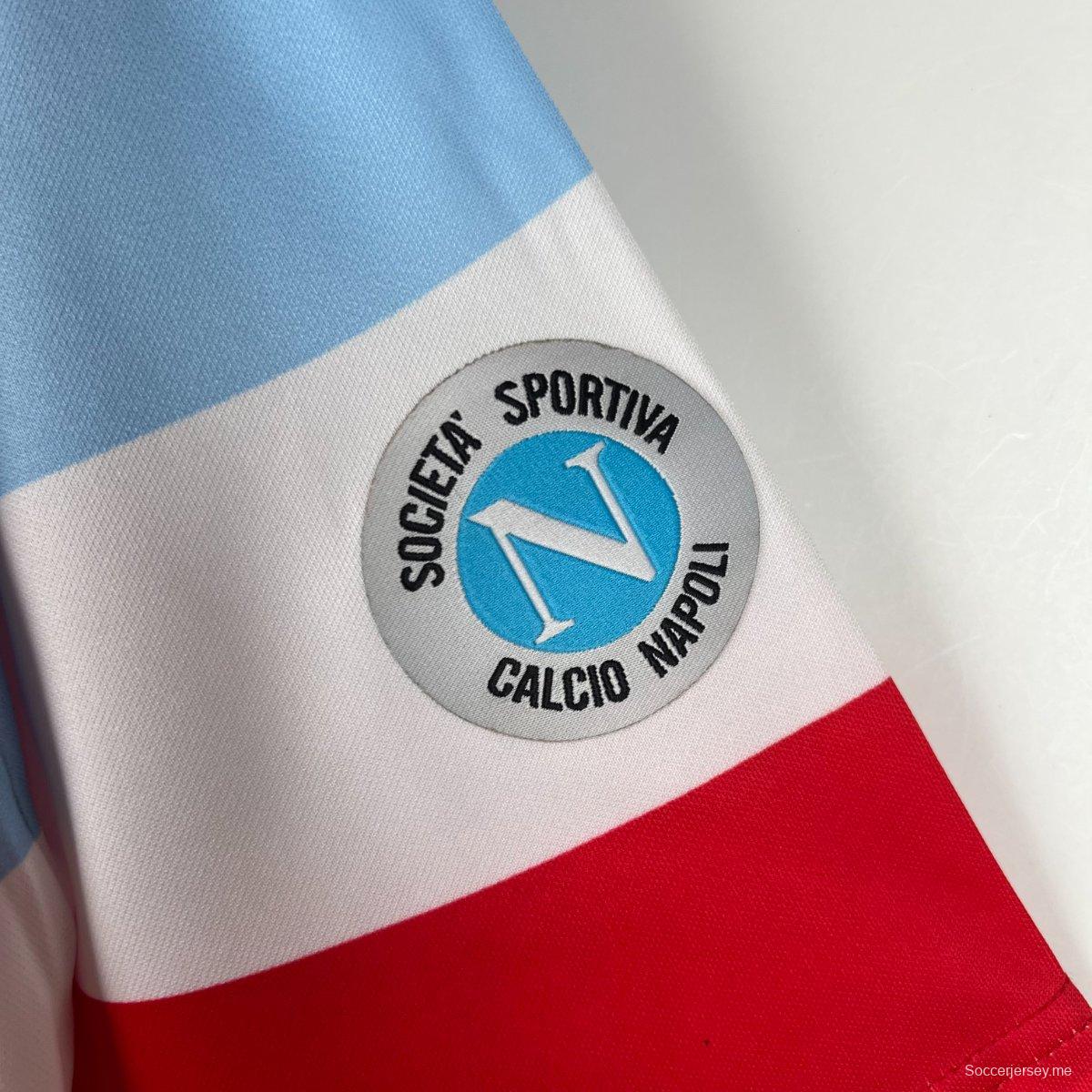 قميص نابولي الثالث باللون الأحمر 90/91 ريترو 90/91
