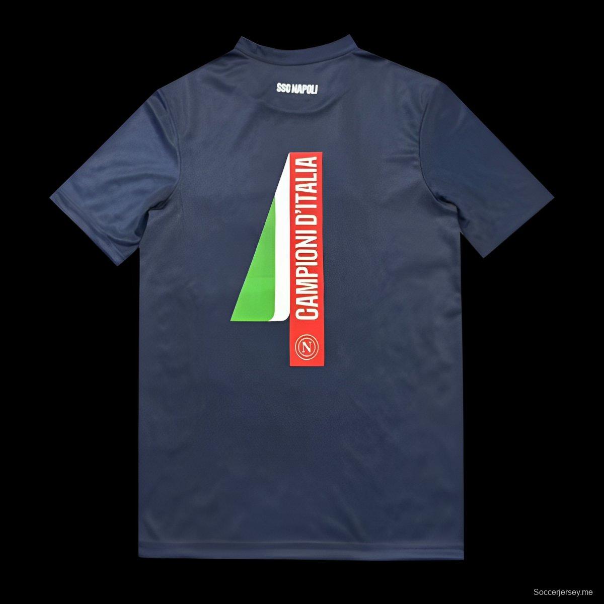 25/26 نابولي كامبيوني 2025 كامبيوني 2025 مرة أخرى تي شيرت كحلي