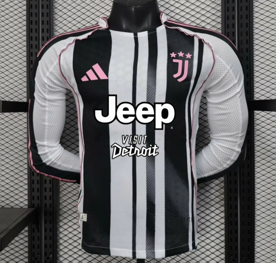 Player Version 25/26 Juventus Home Long Sleeve Jersey