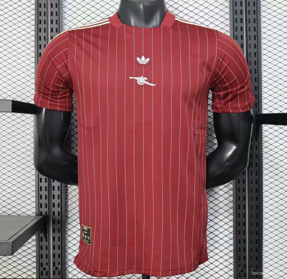 إصدار اللاعب 25/26 قميص أرسنال النبيذ النبيذ غير الرسمي