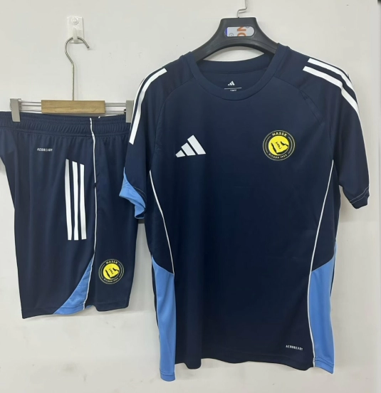 قميص النصر 25/26 قميص النصر قبل المباراة أزرق ملكي+ شورت أزرق ملكي