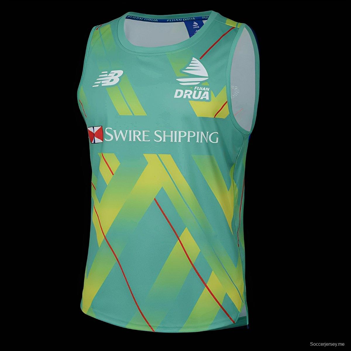 25/26 سترة تدريب فيجية دروا تركواز/أخضر مع نقش هندسي أصفر