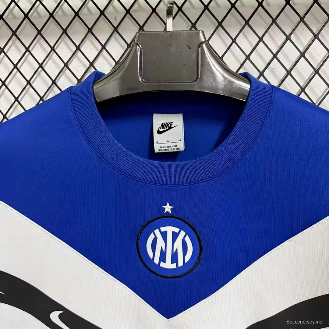 25/26 قميص تدريب بأكمام طويلة أزرق اللون أزرق اللون من إنتر ميلان