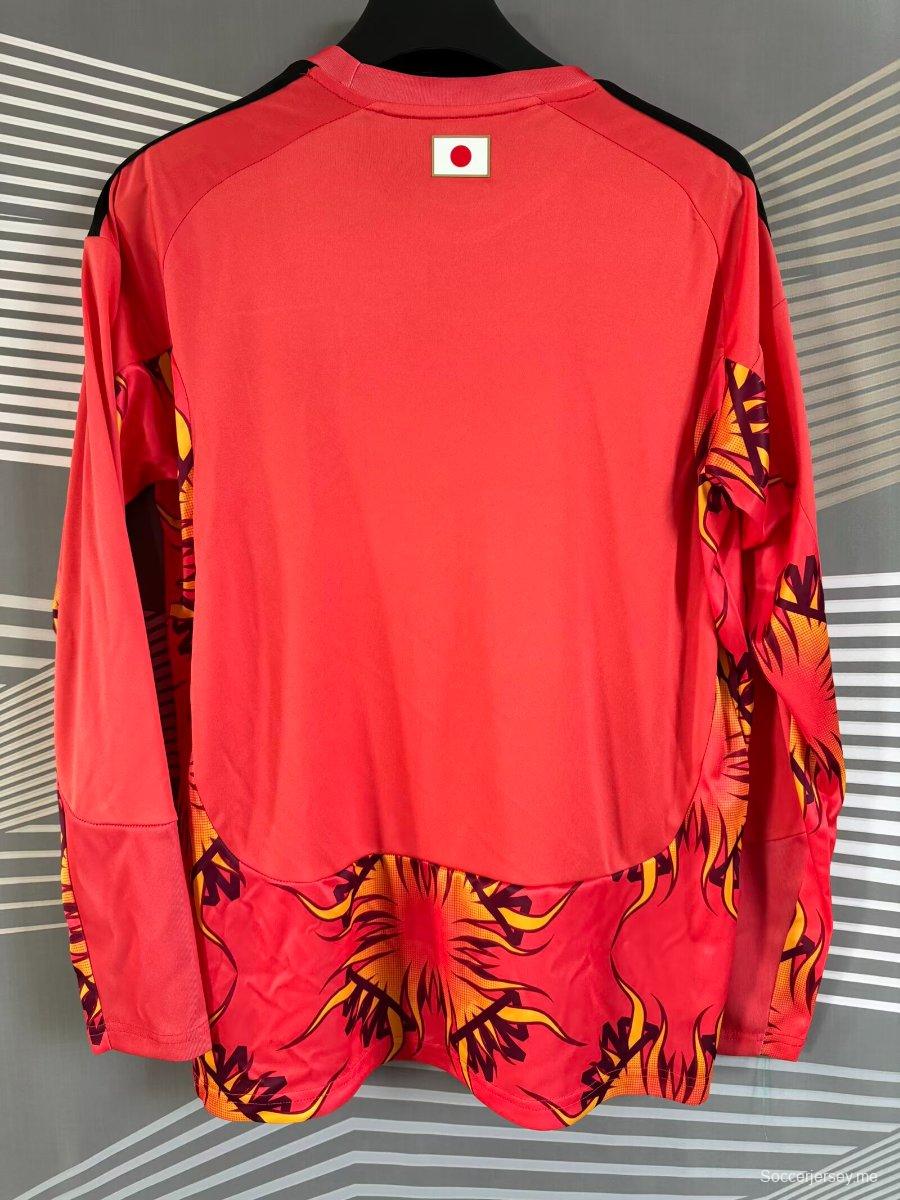 2026 قميص حارس مرمى ياباني أحمر بأكمام طويلة