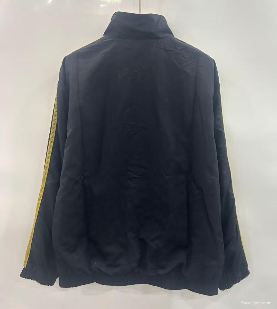 25/26 مانشستر يونايتد أحمر/أسود قابل للانعكاس بسحاب كامل واقي من الرياح