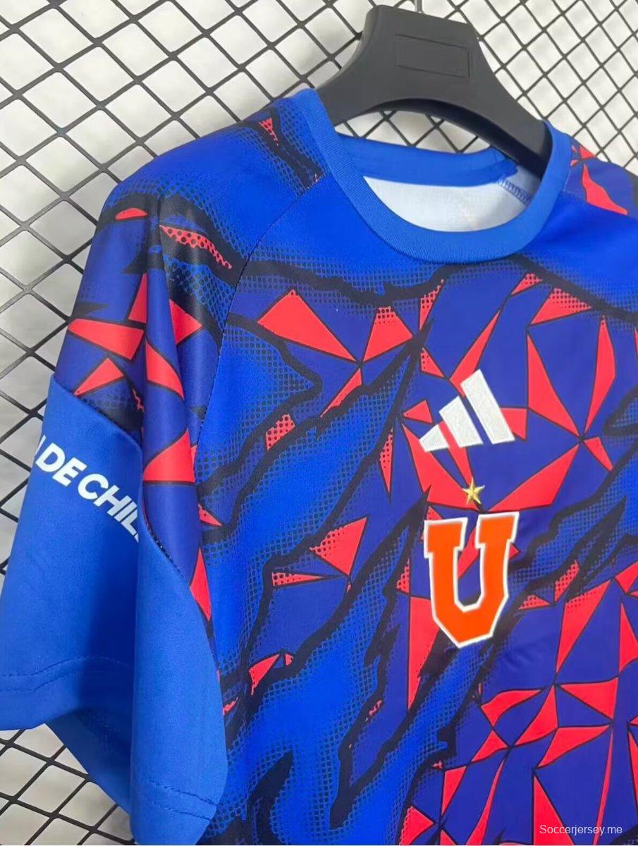 26/27 قميص ما قبل المباراة الأزرق لنادي جامعة تشيلي