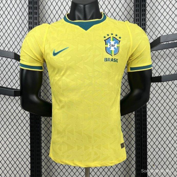 قميص البرازيل الرجالي الرسمي للمباريات على أرضها في كأس العالم 2026 (نسخة اللاعبين)