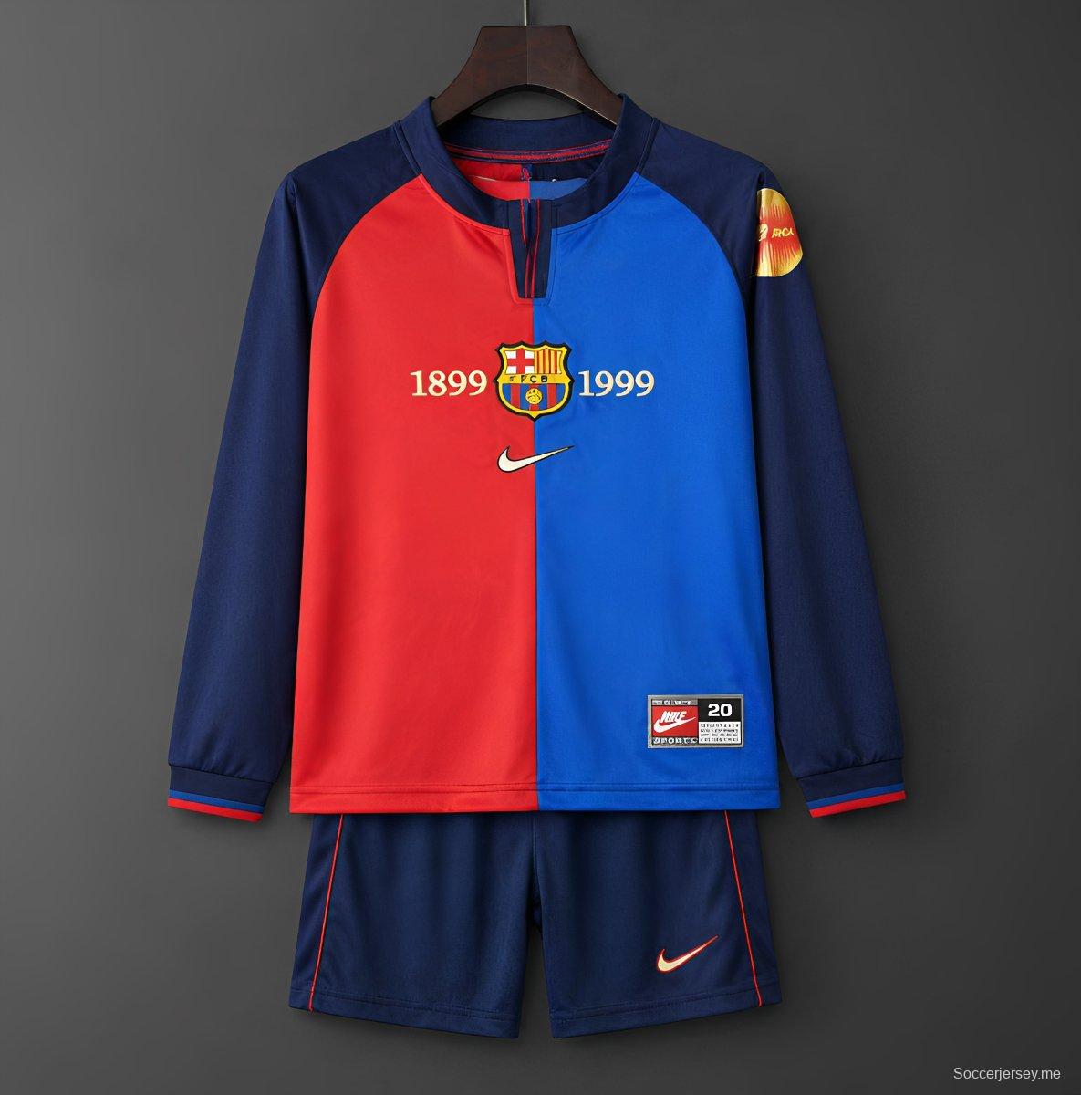 قميص برشلونة ذو الأكمام الطويلة "ريترو 1899/1999" بمناسبة الذكرى المئوية